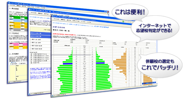 これは便利!インターネットで志望校判定ができる!併願校の選定もこれでバッチリ!